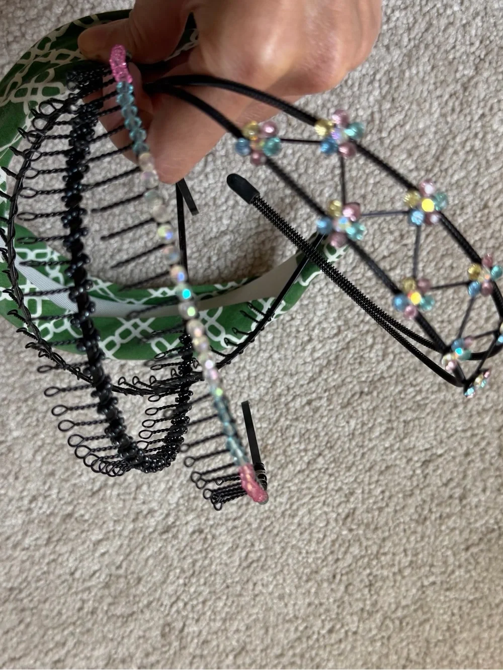 Black Multi-Color Beaded Headband - Women Accessories